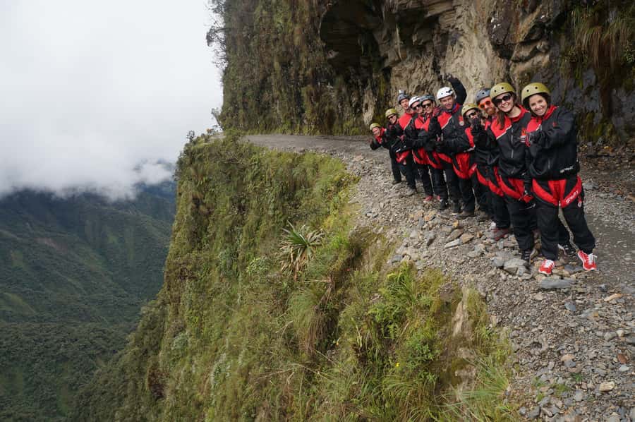 La Paz: Mountain Bike Down the World's Most Dangerous Road - Entering the narrow dirt road above the Yungas